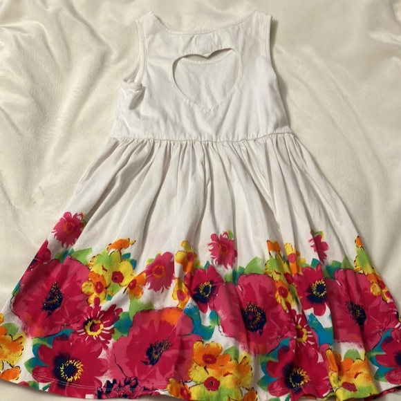 EUC 3 for 1 children’s place Girls 7/8 skater dresses white floral, coral, blue - Picture 4 of 14